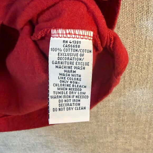 Polo Ralph Lauren Henley Shirt Men’s Medium Red Long Sleeve Knit Cotton Logo - Picture 4 of 10